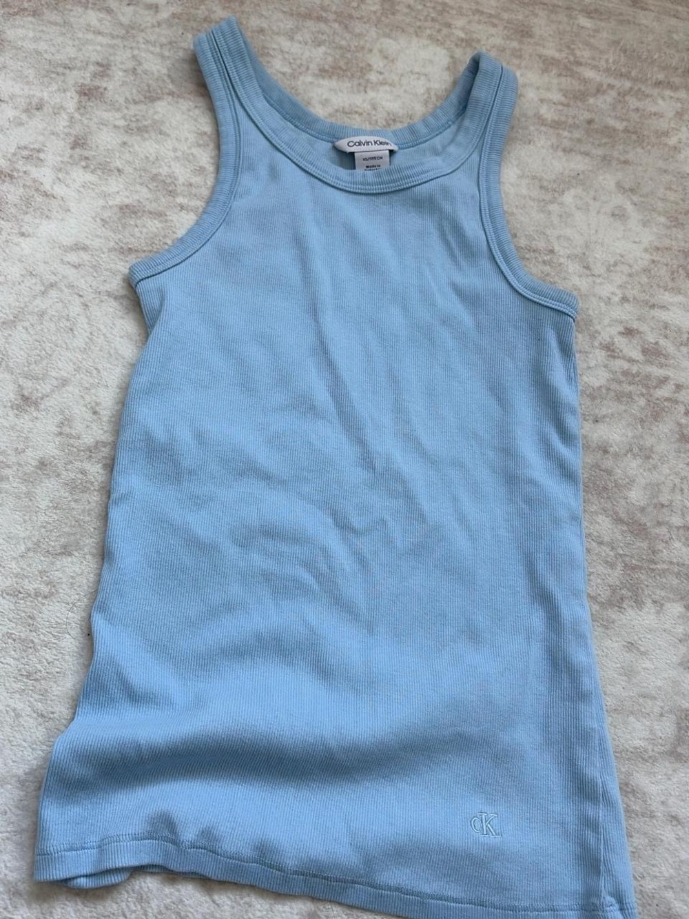 Calvin Klein Sky Blue Ribbed Tank